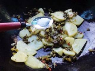 腌菜炒土豆片的做法步骤：6