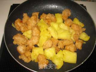 菠萝鸡米花的做法步骤：9