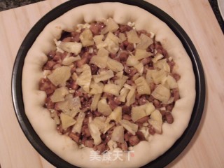 菠萝叉烧芝心披萨（10寸or12寸）的做法步骤：15