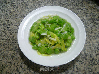 韭菜芽炒蚕豆的做法步骤：8