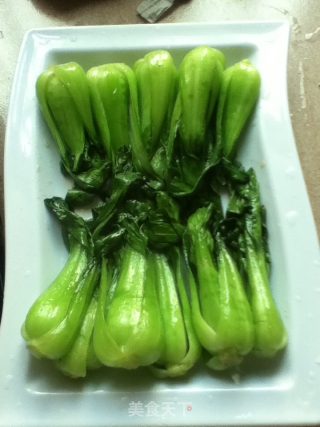 鲍汁青菜炒香菇的做法步骤：4