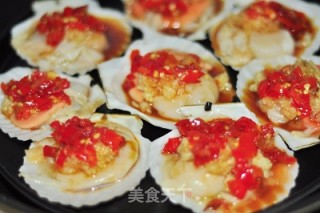 蒜蓉剁椒蒸扇贝的做法步骤：5
