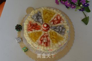 8寸奶油生日蛋糕——老爸生日快乐的做法步骤：9