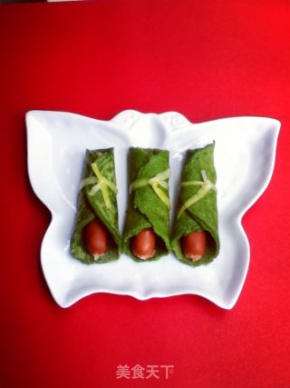 肠仔菠菜煎饼的做法步骤：5