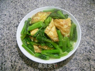 荷叶蛋炒油菜蕻的做法步骤：11