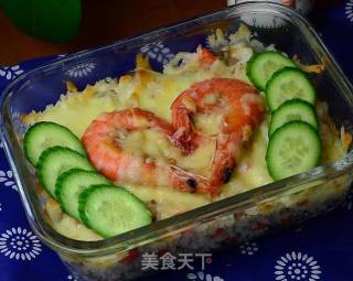 鲜虾奶酪焗饭的做法步骤：12