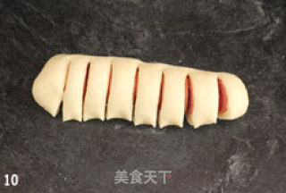 热狗花形面包的做法步骤：10