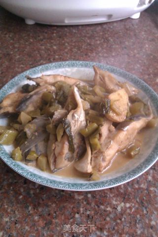 鲳鱼烧咸菜的做法步骤：9