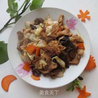 白菜木耳肉的做法步骤：3