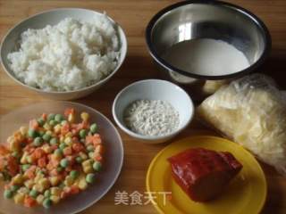 米饭披萨的做法步骤：1