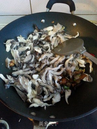 平菇炒肉丝的做法步骤：4