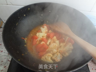 西红柿炒花菜的做法步骤：5