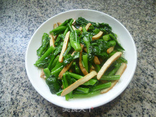 香干炒油菜蕻的做法步骤：11