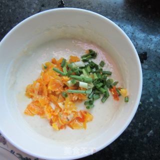 南瓜丁煎饼的做法步骤：4