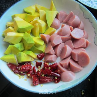 南瓜肉花肠的做法步骤：2