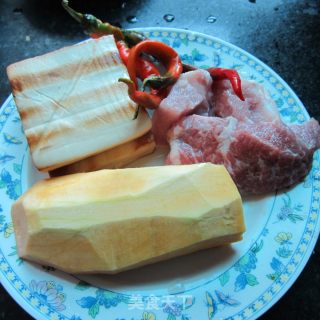 豆腐南瓜丁炒肉的做法步骤：1