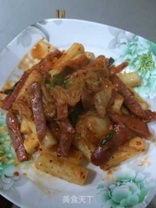 泡菜辣年糕的做法步骤：5