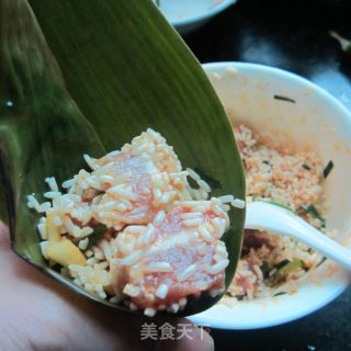 葱香猪肉糯米粽粑的做法步骤：8