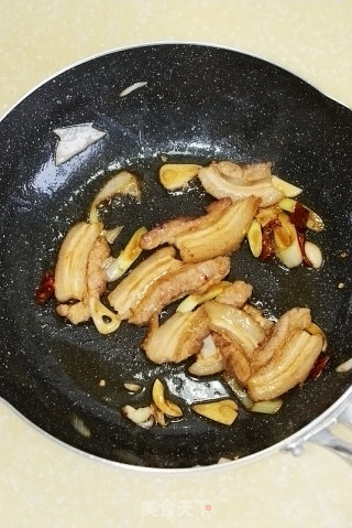 【五花肉炒萝卜叶】---春天里不要扔要的绿色健康美味的做法步骤：4