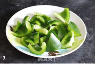 椒盐青椒炒肉片的做法步骤：3