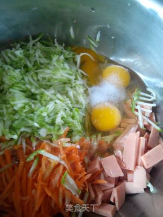 蔬菜煎饼的做法步骤：3
