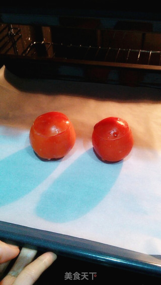 火腿芝士焗番茄的做法步骤：2