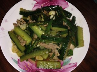 黄瓜炒肉的做法步骤：5