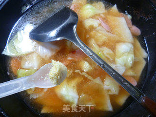 火腿肠圆白菜面片汤的做法步骤：12