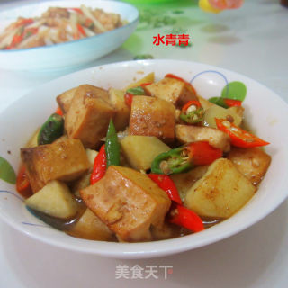 红薯丁烧豆腐的做法步骤：9