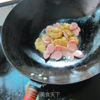 油豆腐炒火腿的做法步骤：5