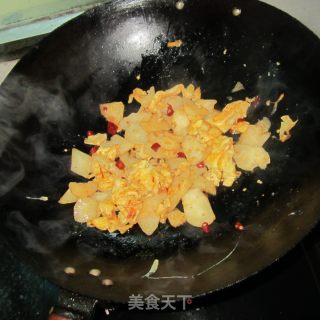 白薯片炒蛋的做法步骤：8