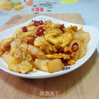 白薯片炒蛋的做法步骤：9