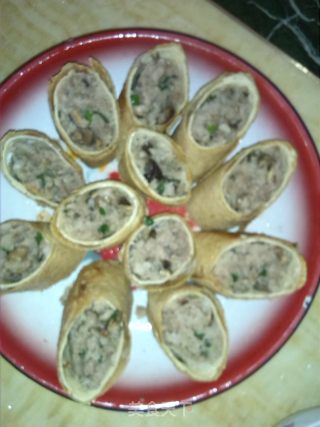 豆皮肉卷的做法步骤：12