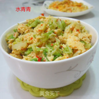 娃娃菜煎蛋的做法步骤：7