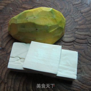 嫩豆腐配南瓜丁的做法步骤：1