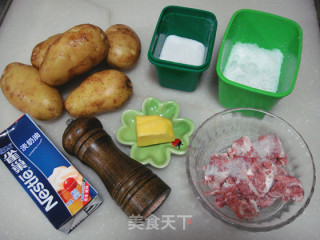 焗烤培根土豆泥的做法步骤：1