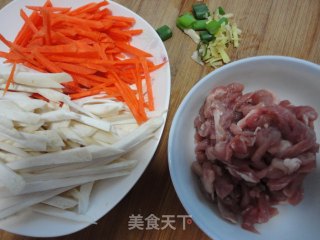 家常菜【蚝油三丝】的做法步骤：1