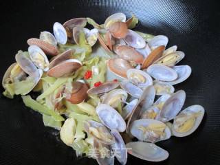 咸菜炒花蚬的做法步骤：10