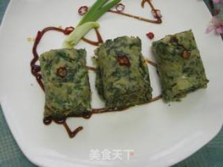 酱香艾草荠菜煎饼的做法步骤：10