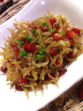 香辣银鱼干的做法步骤：8