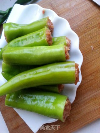煎酿青椒的做法步骤：3