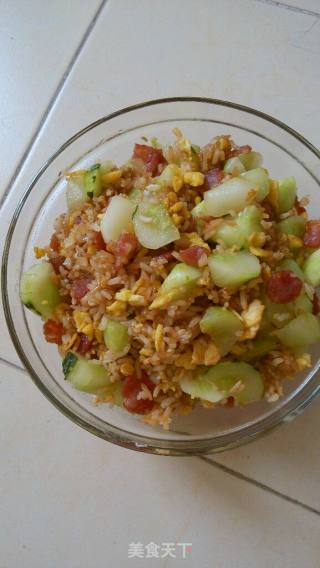 金玉满堂腊肠炒饭的做法步骤：15