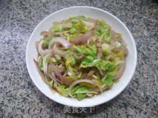 里脊肉洋葱炒牛心菜的做法步骤：14