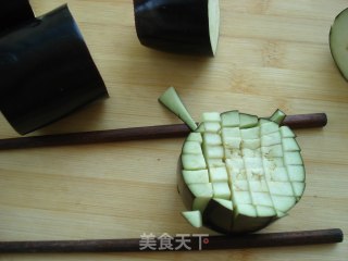 肉末菊花茄子的做法步骤：2