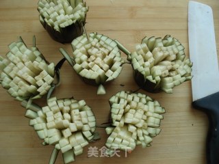 肉末菊花茄子的做法步骤：3