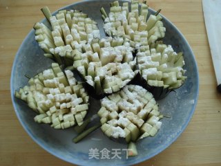 肉末菊花茄子的做法步骤：4