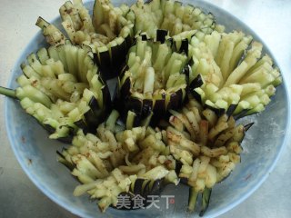 肉末菊花茄子的做法步骤：6