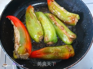 尖椒酿肉的做法步骤：9