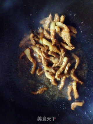 酱炒莴苣肉丝的做法步骤：6