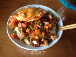 番茄煎蛋面的做法步骤：9